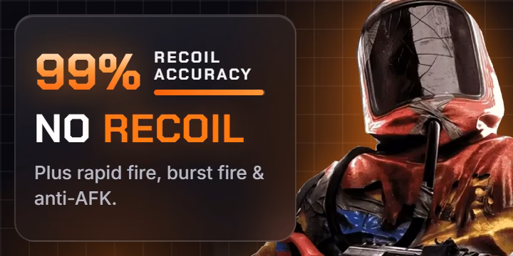 99% Rückstoßgenauigkeit. No Recoil, dazu Rapid Fire, Burst Fire und Anti-AFK.